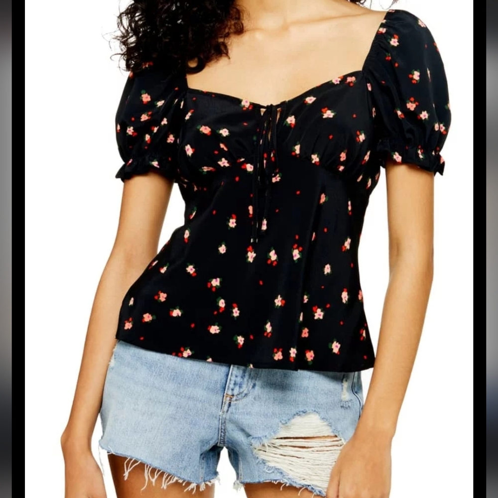 Topshop Floral Blouse